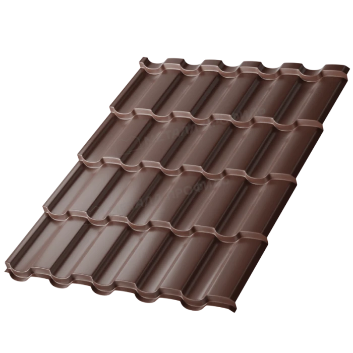 Металлочерепица Металл-Профиль Монтекристо-M 0,45 VikingMP® RAL 8017 Коричневый шоколад