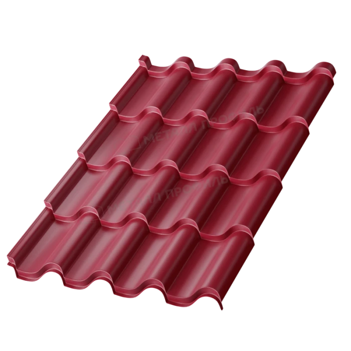 Металлочерепица Металл-Профиль Монтерроса-SL 0,5 PURMAN® RAL 3005 Красное вино